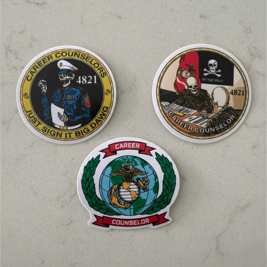 Sticker Pack (Set of 3) | USMC Career Counselor | 2.5" Vinyl Decal