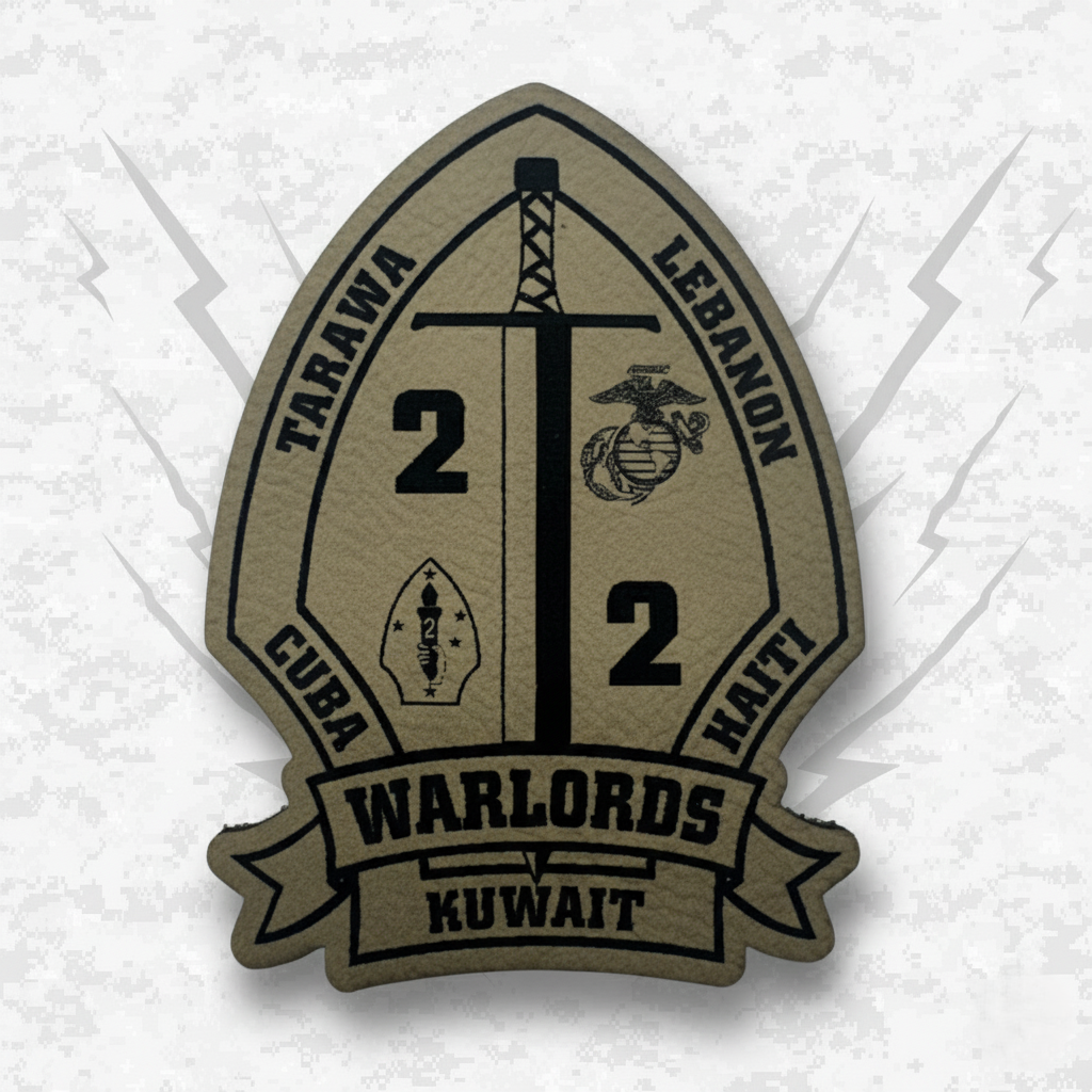 Leather Patch | 2nd Battalion 2nd Marines "Warlords" #3 | Velcro Backed