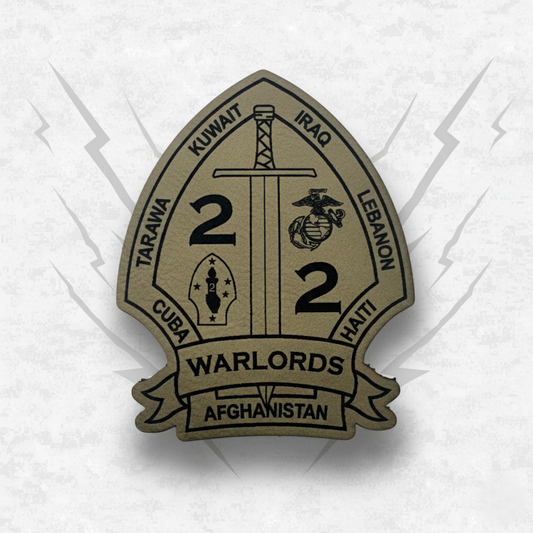 Leather Patch | 2nd Battalion 2nd Marines "Warlords" #1 | Velcro Backed