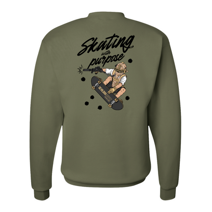 Skating With Purpose - Marine in Skate (marpat desert) Sweatshirt