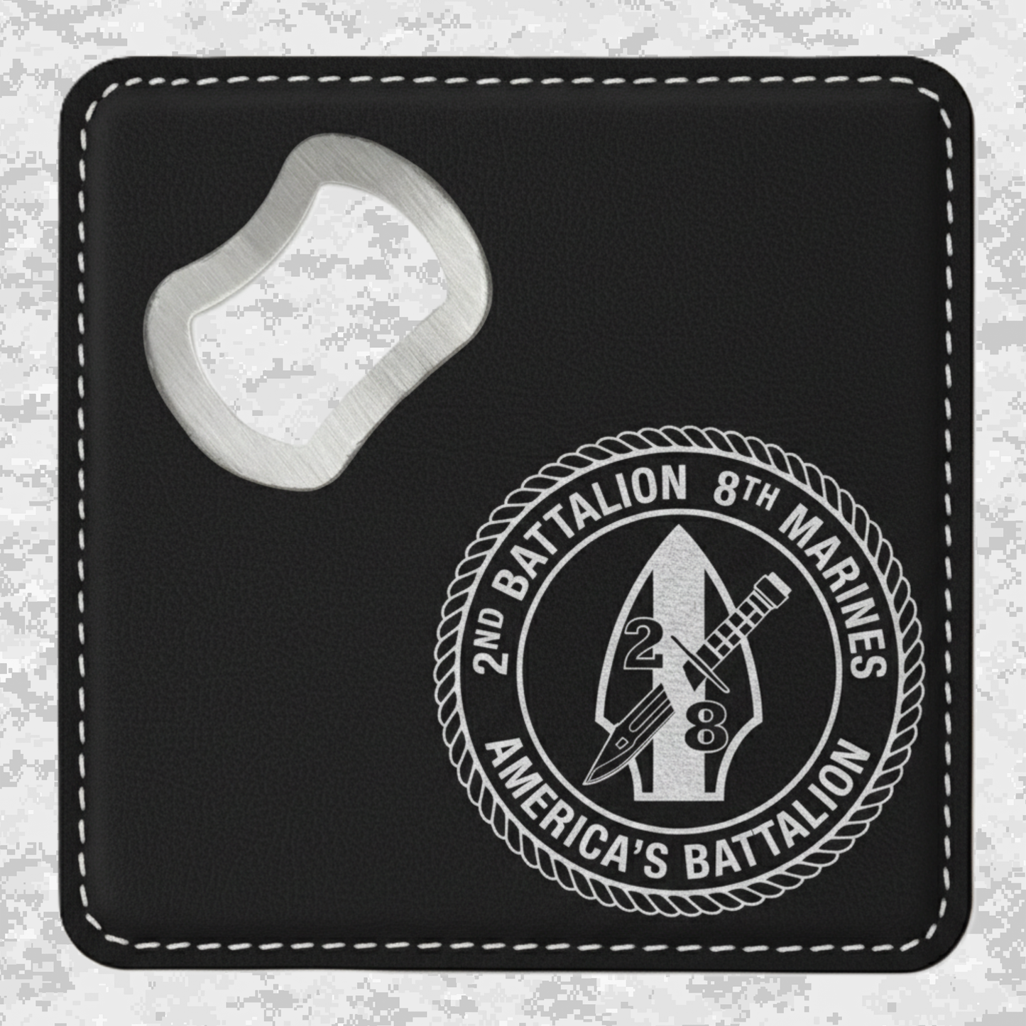 2nd Battalion 8th Marines Unit "America's Battalion" | Leather Coaster & Opener