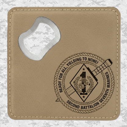 2nd Battalion 7th Marines Unit "War Dogs" | Leather Coaster & Opener