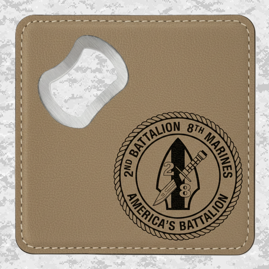 2nd Battalion 8th Marines Unit "America's Battalion" | Leather Coaster & Opener