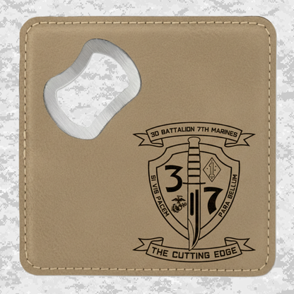 3rd Battalion 7th Marines "The Cutting Edge" #1 | Leather Coaster & Opener