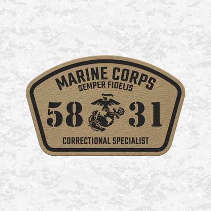 MOS 5831 Correctional Specialist | Leather Patch | Velcro Backed
