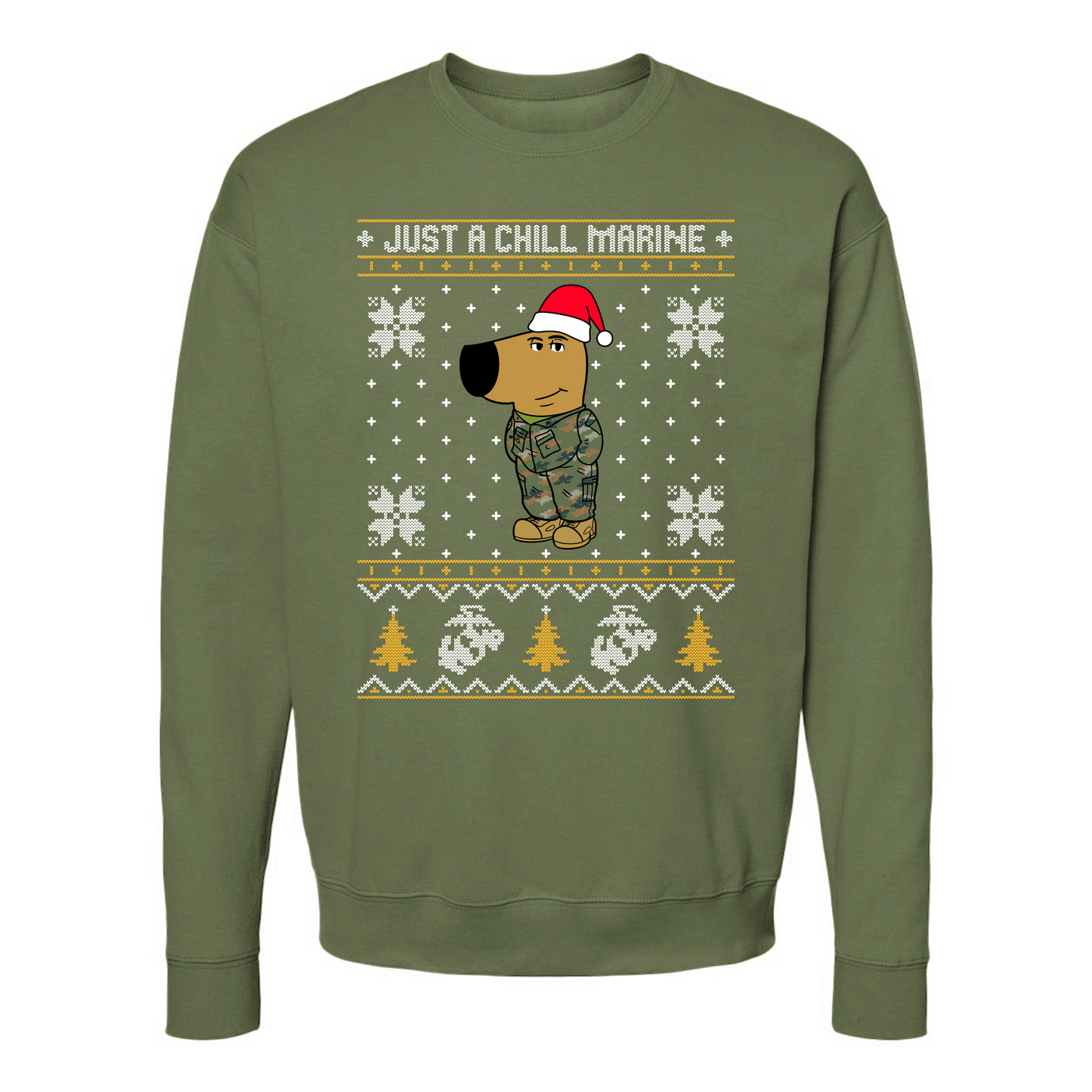 Just a Chill Marine Ugly Christmas Sweaters