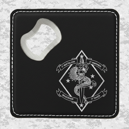 1st Battalion 4th Marines "The China Marines" | Leather Coaster & Opener