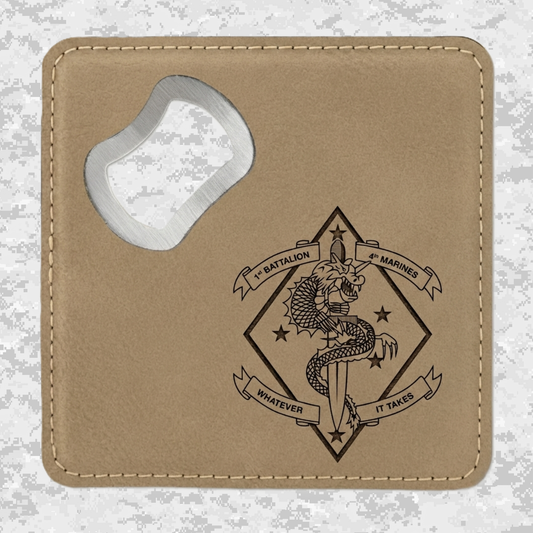 1st Battalion 4th Marines "The China Marines" | Leather Coaster & Opener