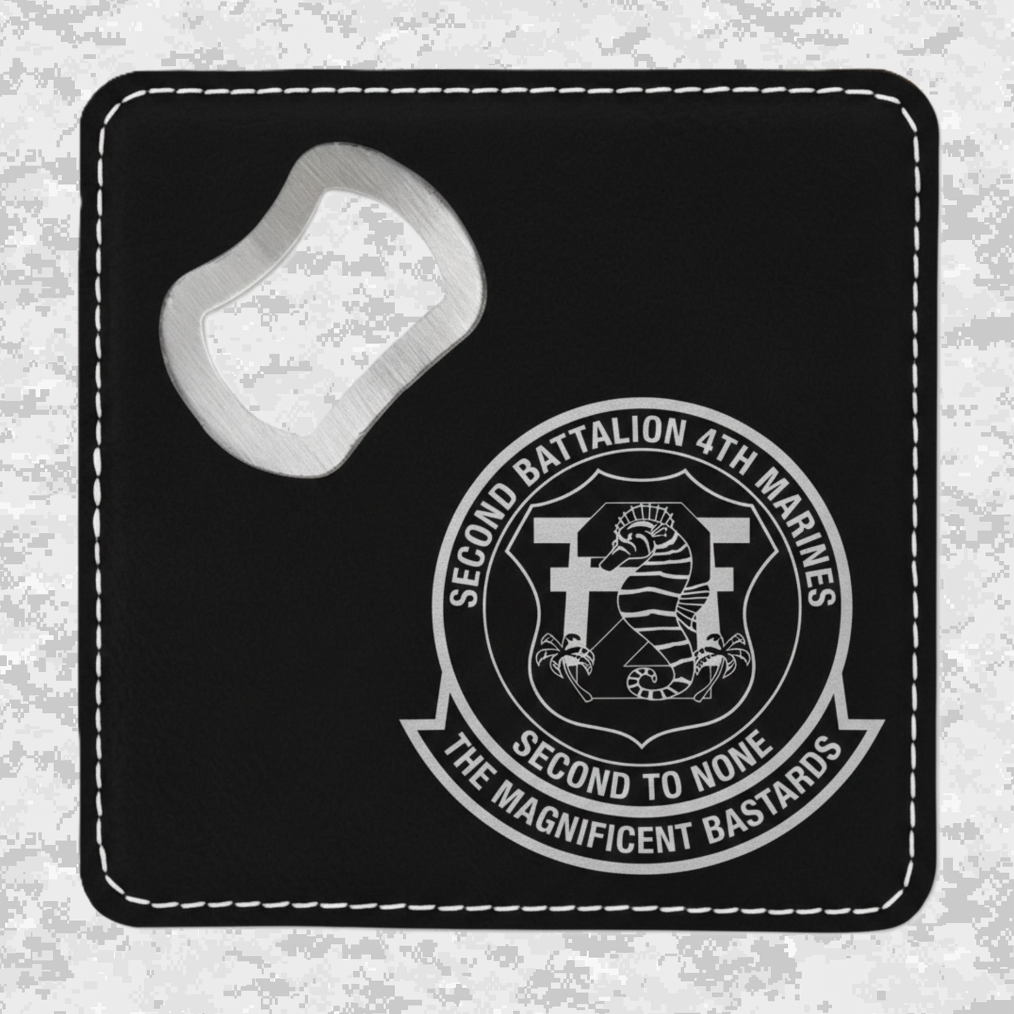 2nd Battalion 4th Marines "Magnificent Bastards" | Leather Coaster & Opener