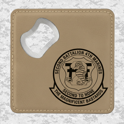 2nd Battalion 4th Marines "Magnificent Bastards" | Leather Coaster & Opener