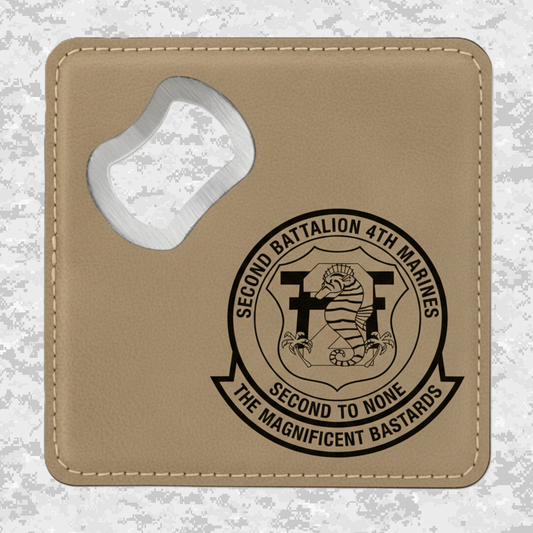 2nd Battalion 4th Marines "Magnificent Bastards" | Leather Coaster & Opener