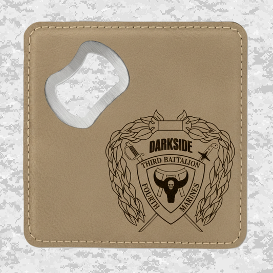 3rd Battalion 4th Marines "Darkside" | Leather Coaster & Opener