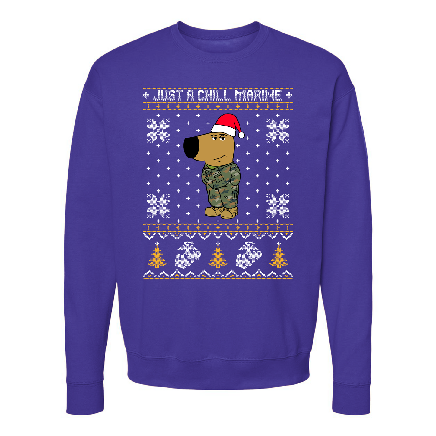 Just a Chill Marine Ugly Christmas Sweaters