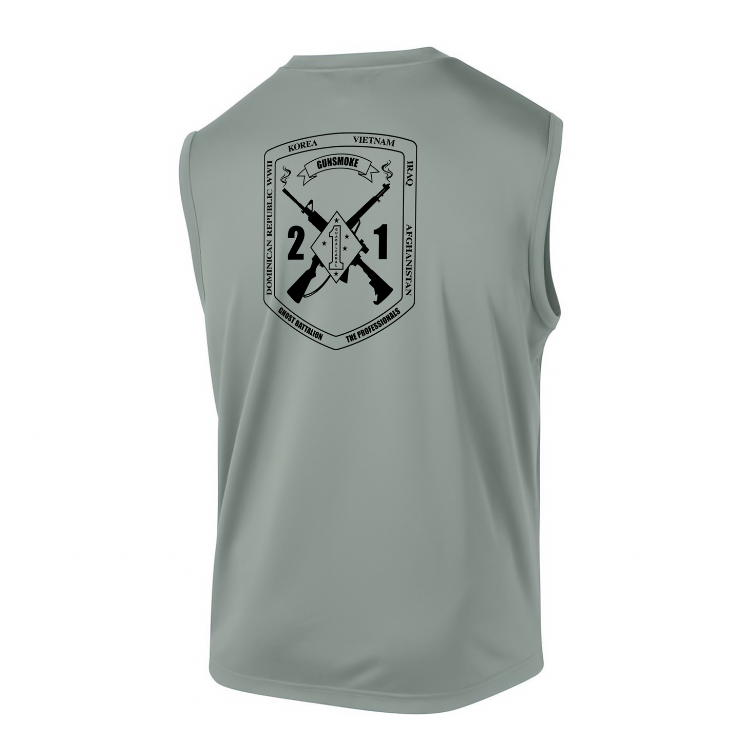 2nd Battalion 1st Marines Unit "Gunsmoke" DRIFIT Sleeveless, Tank, Sleeveless Hoodie