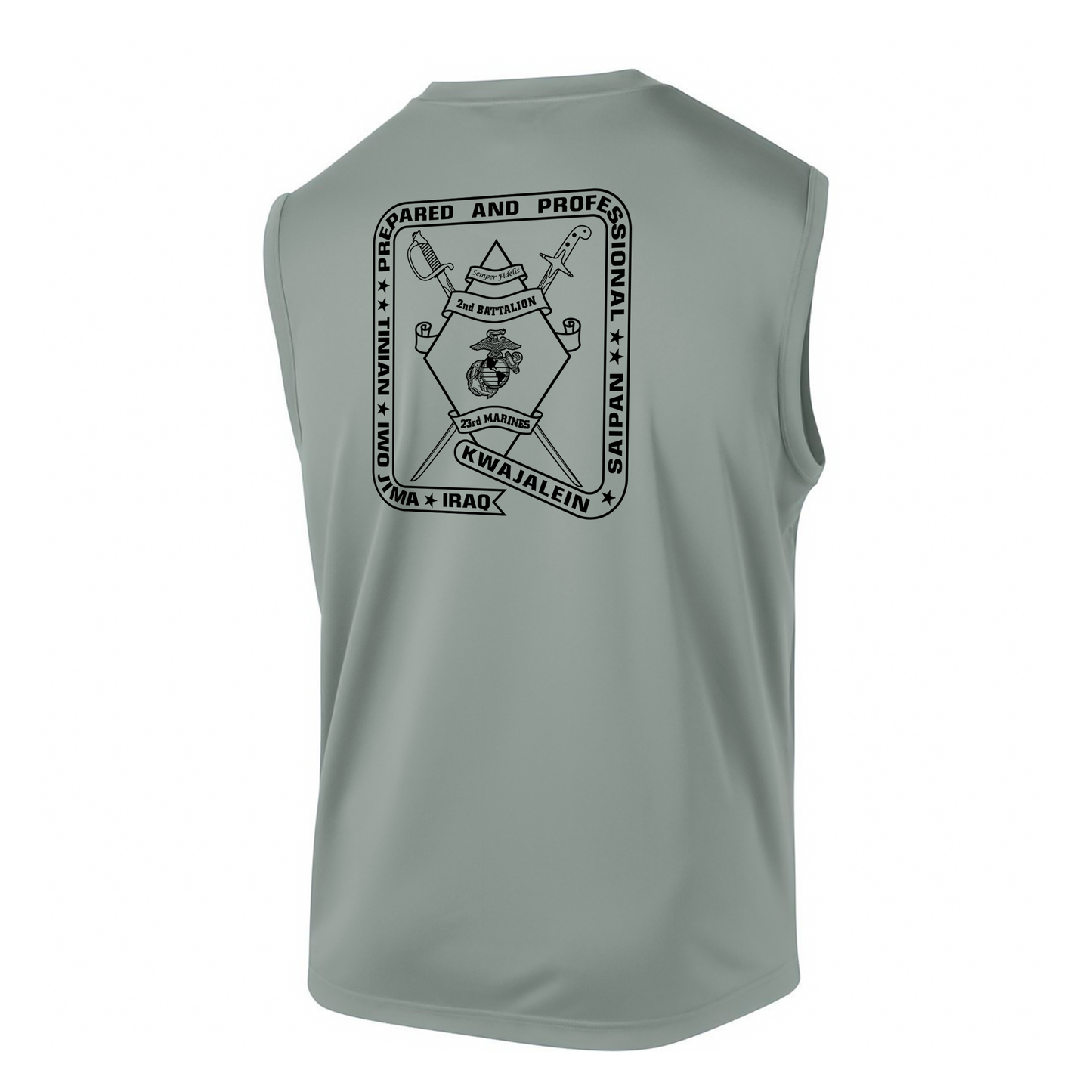 2nd Battalion 23rd Marines Unit "Prepared and Professional" DRIFIT Sleeveless, Tank, Sleeveless Hoodie