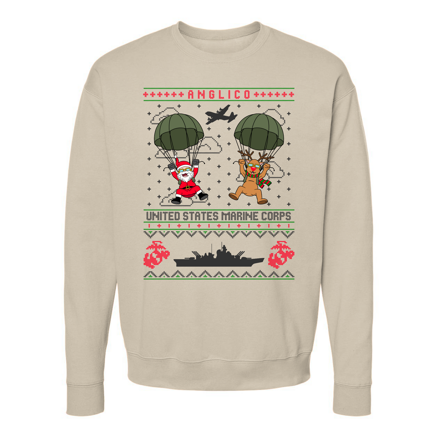 ANGLICO United States Marine Corps Ugly Christmas Sweaters