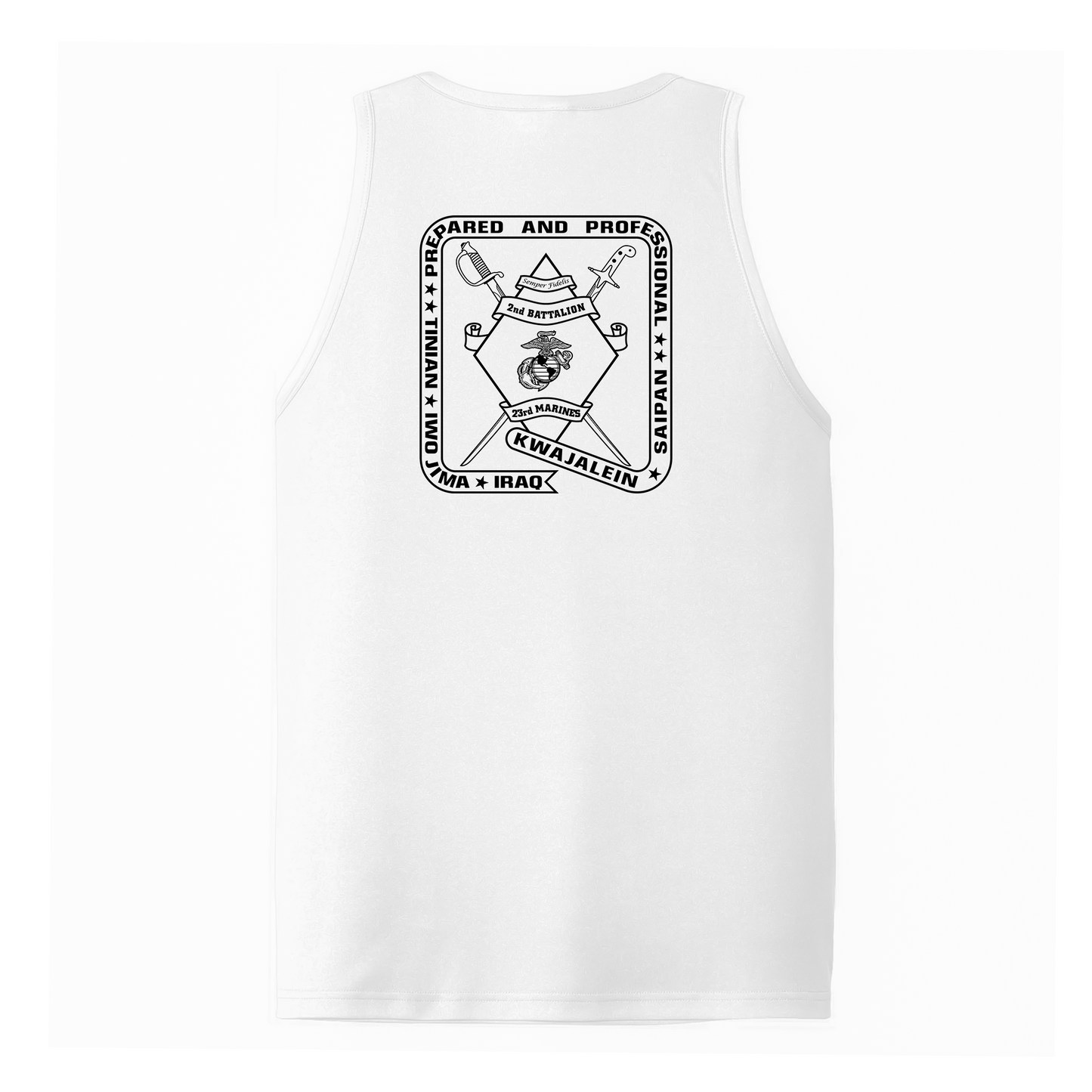 2nd Battalion 23rd Marines Unit "Prepared and Professional" DRIFIT Sleeveless, Tank, Sleeveless Hoodie