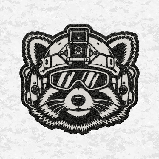 Tactical Trash Panda | Leather Patch | Velcro Backed