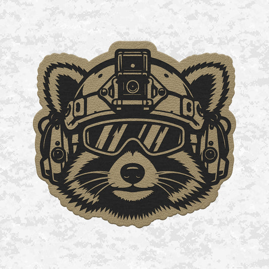 Tactical Trash Panda | Leather Patch | Velcro Backed