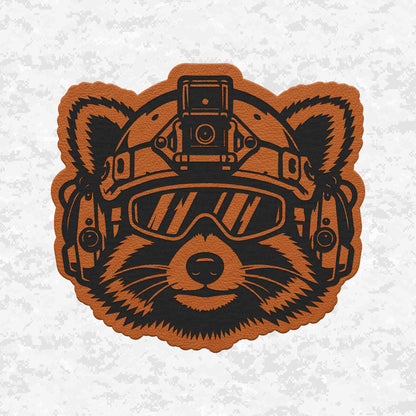 Tactical Trash Panda | Leather Patch | Velcro Backed