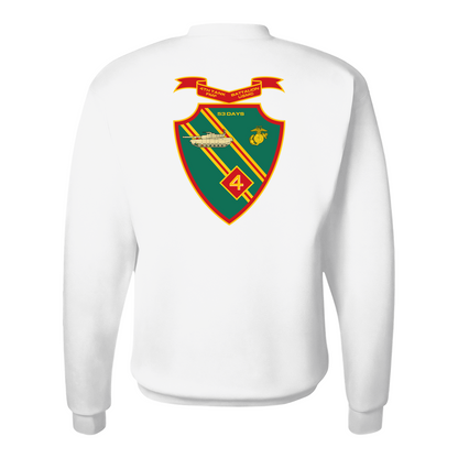 4th Tank Battalion, "53 Days", USMC, United States Marine Corps Sweatshirt