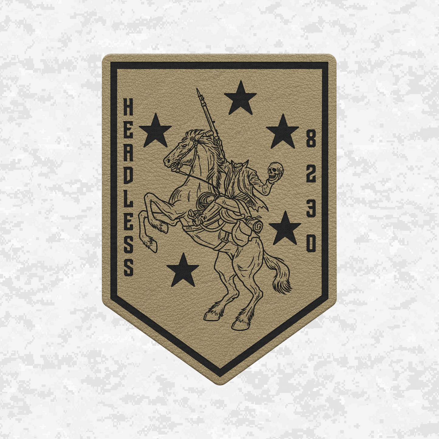 Headless 8230 | Leather Patch | Velcro Backed