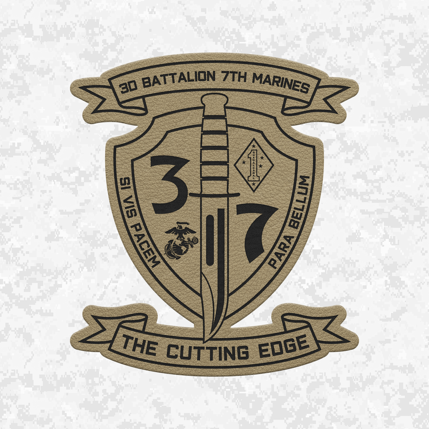 3rd Battalion 7th Marines "The Cutting Edge" #1 | Leather Patch | Velcro Backed