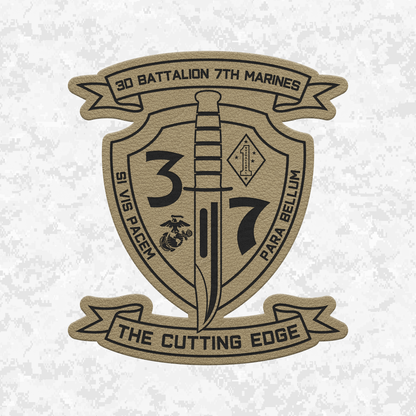 3rd Battalion 7th Marines "The Cutting Edge" #1 | Leather Patch | Velcro Backed