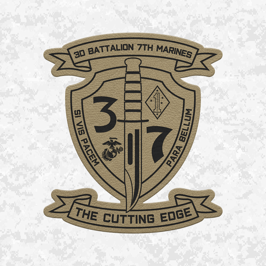 3rd Battalion 7th Marines "The Cutting Edge" #1 | Leather Patch | Velcro Backed