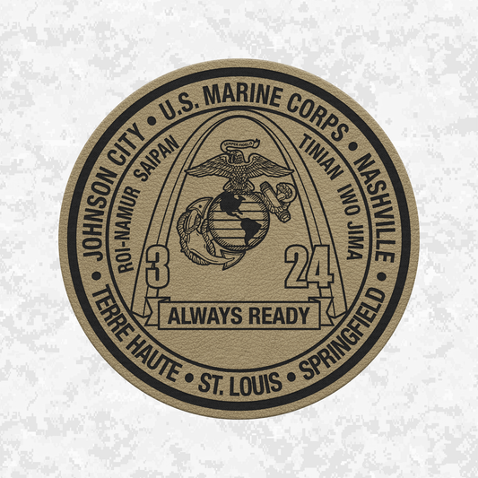 3rd Battalion 24th Marines unit "Always Ready" | Leather Patch | Velcro Backed