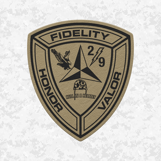 2nd Battalion 9th Marines Unit "Hell in a Helmet" | Leather Patch | Velcro Backed