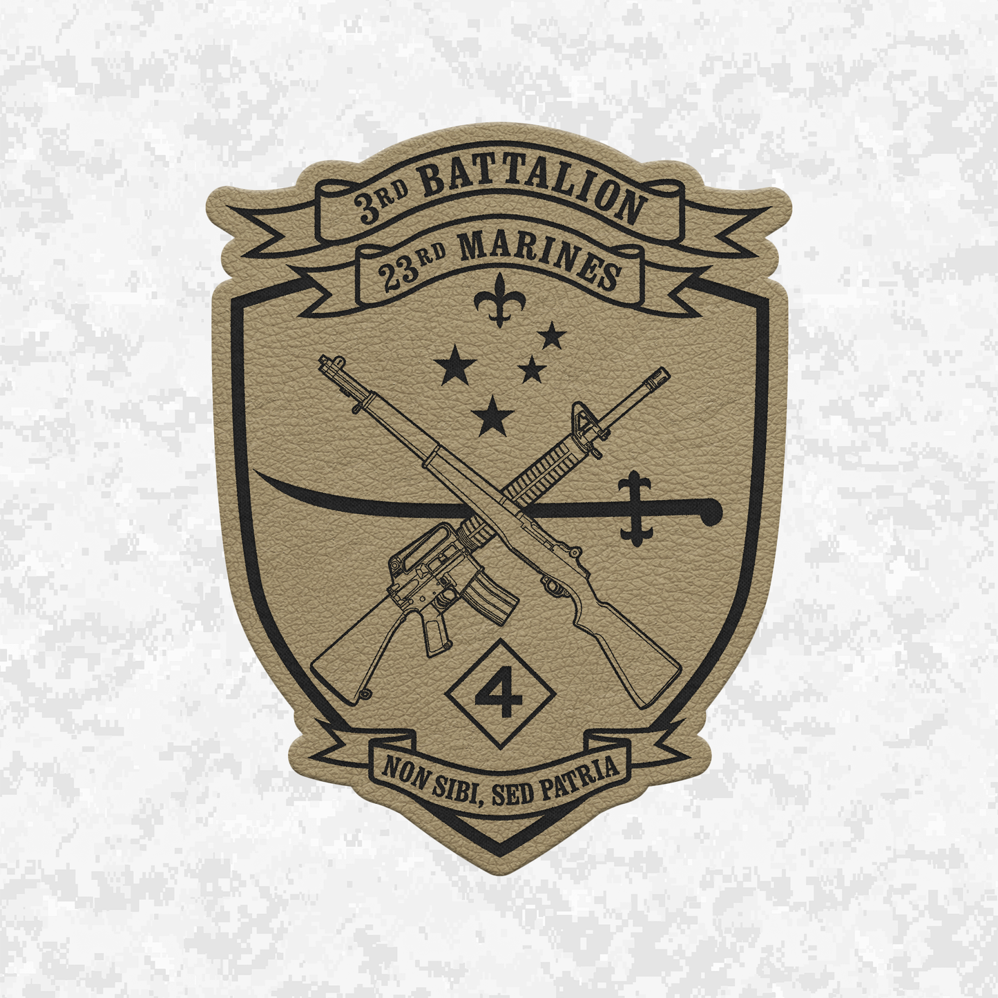 3rd Battalion 23rd Marines Unit "Lone Wolves" | Leather Patch | Velcro Backed