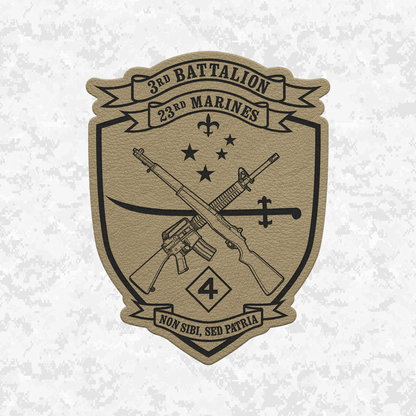 3rd Battalion 23rd Marines Unit "Lone Wolves" | Leather Patch | Velcro Backed