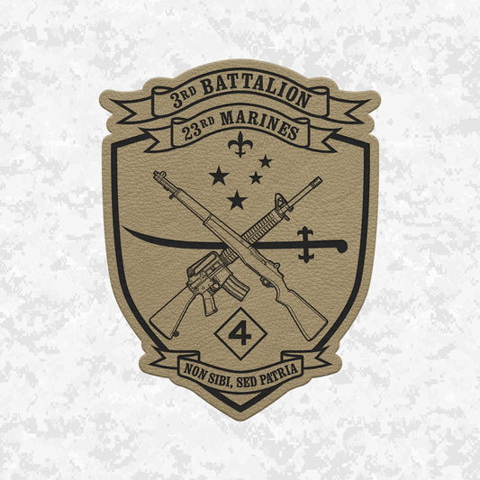 3rd Battalion 23rd Marines Unit "Lone Wolves" | Leather Patch | Velcro Backed