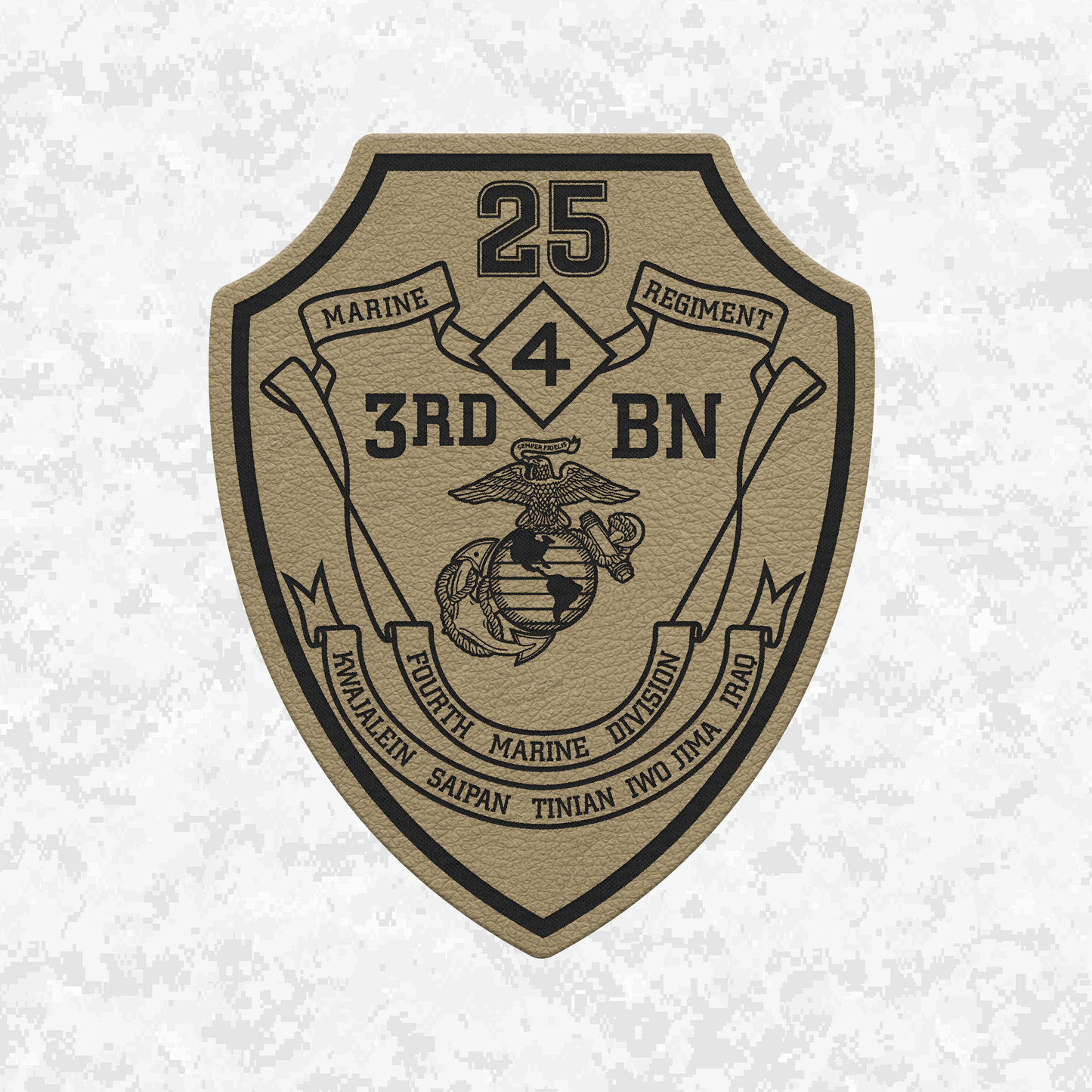 3rd Battalion 25th Marines Unit "Cold Steel Warriors" | Leather Patch | Velcro Backed