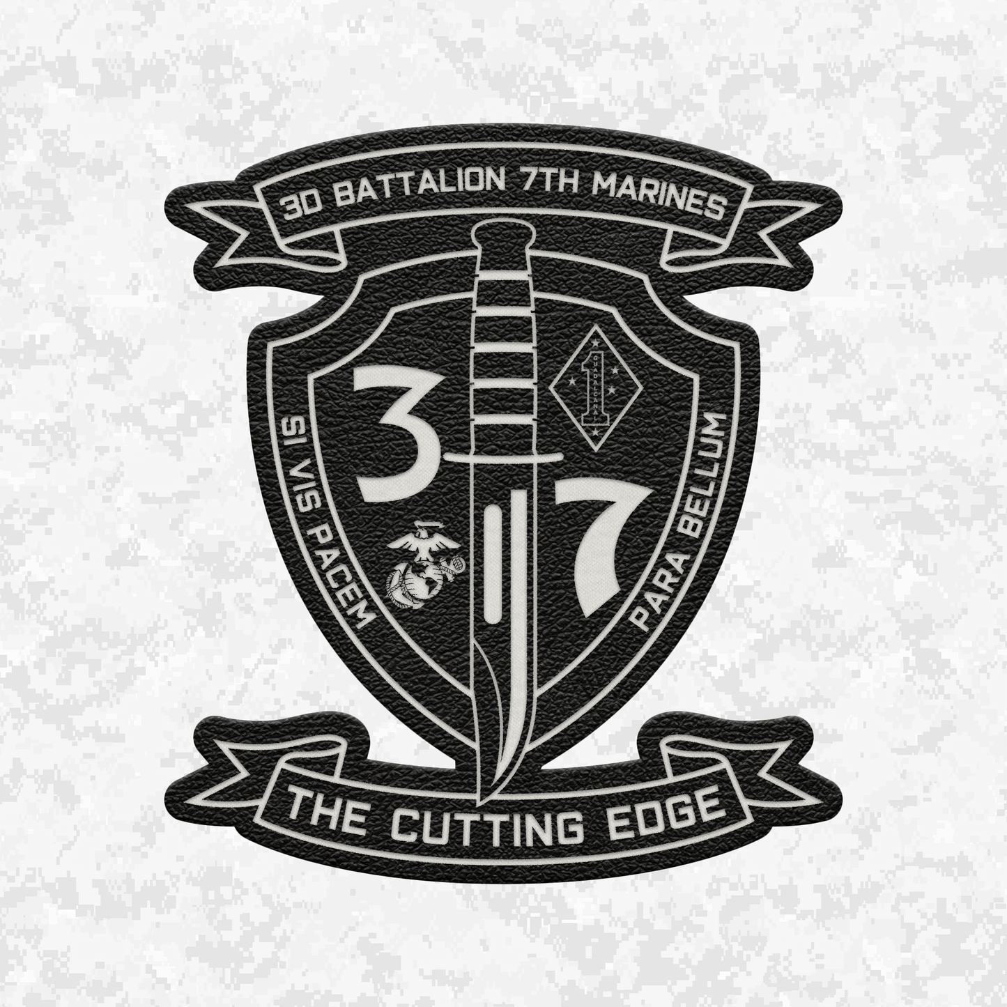 3rd Battalion 7th Marines "The Cutting Edge" #1 | Leather Patch | Velcro Backed
