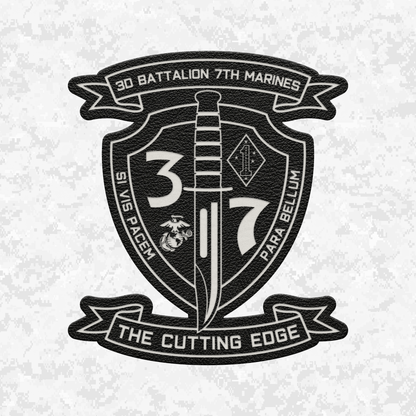3rd Battalion 7th Marines "The Cutting Edge" #1 | Leather Patch | Velcro Backed