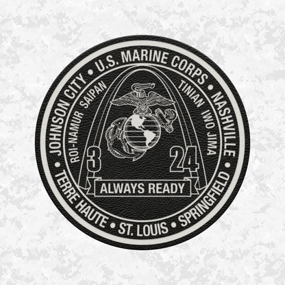 3rd Battalion 24th Marines unit "Always Ready" | Leather Patch | Velcro Backed