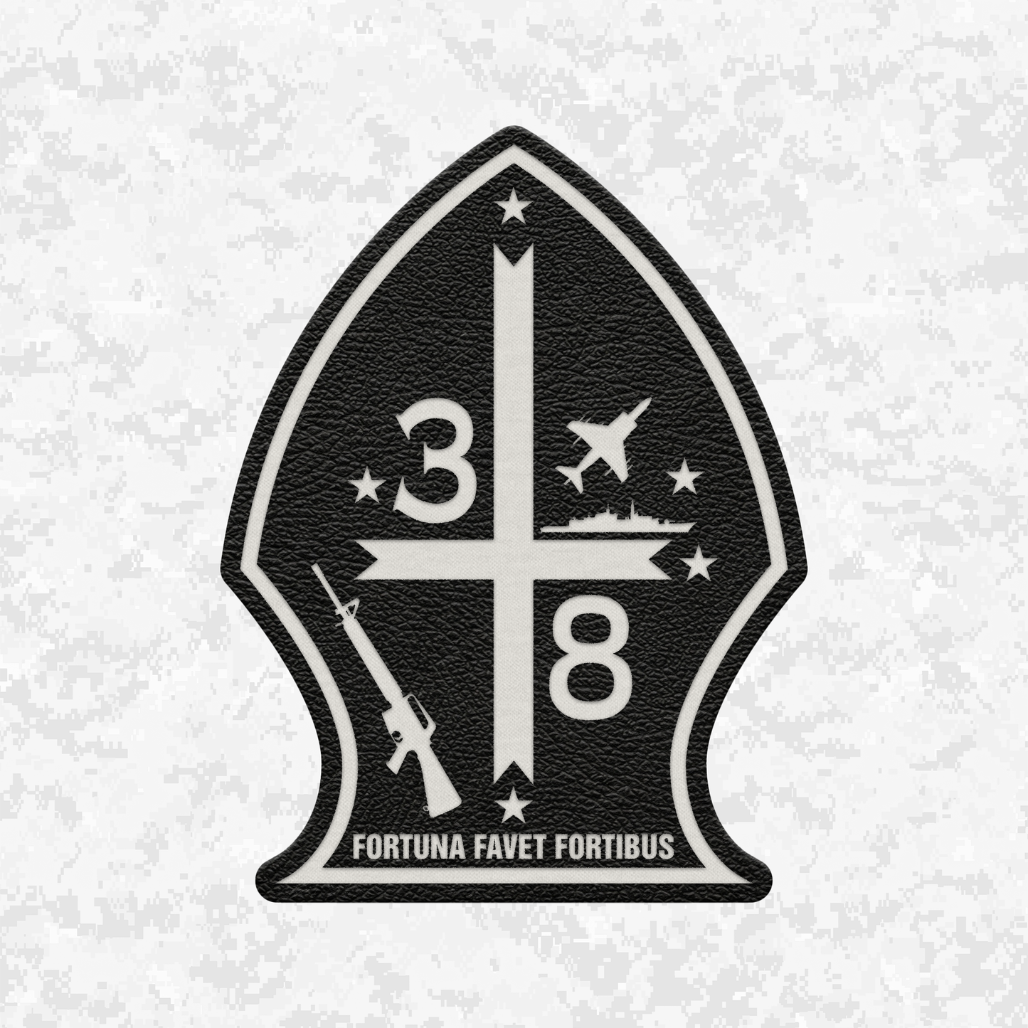 3rd Battalion 8th Marines Unit "The Commandant's Battalion" | Leather Patch | Velcro Backed