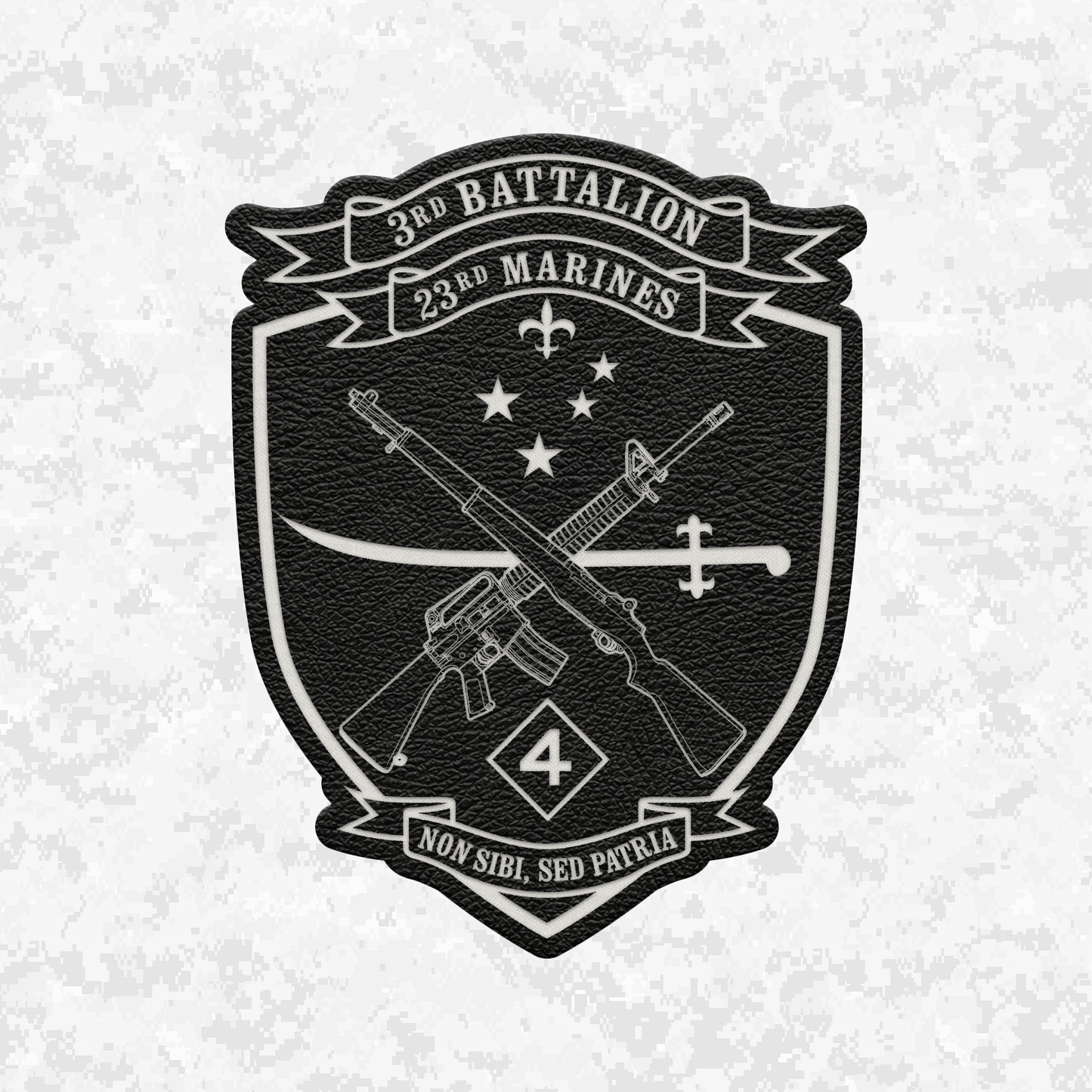 3rd Battalion 23rd Marines Unit "Lone Wolves" | Leather Patch | Velcro Backed