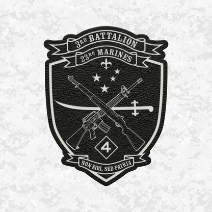 3rd Battalion 23rd Marines Unit "Lone Wolves" | Leather Patch | Velcro Backed