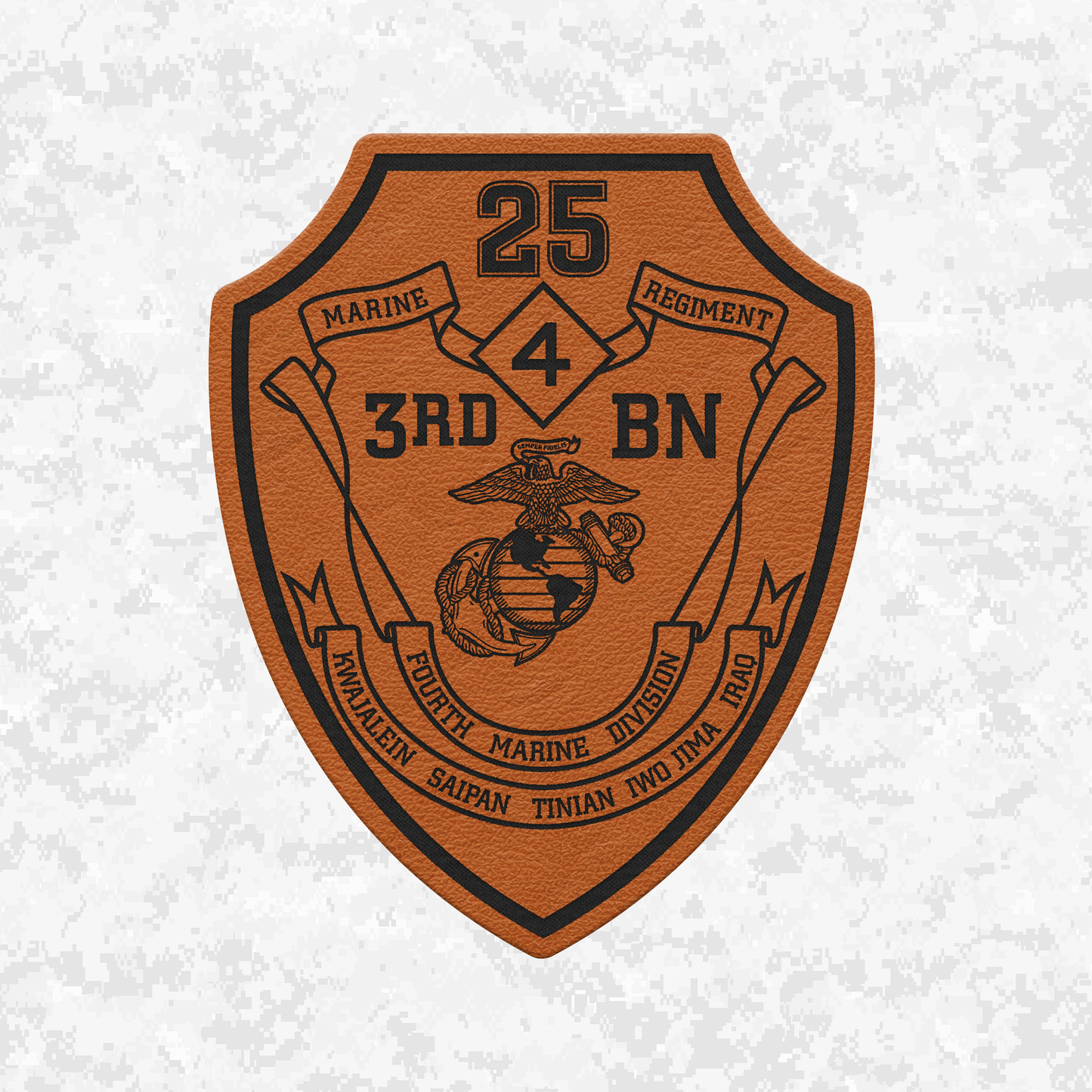 3rd Battalion 25th Marines Unit "Cold Steel Warriors" | Leather Patch | Velcro Backed