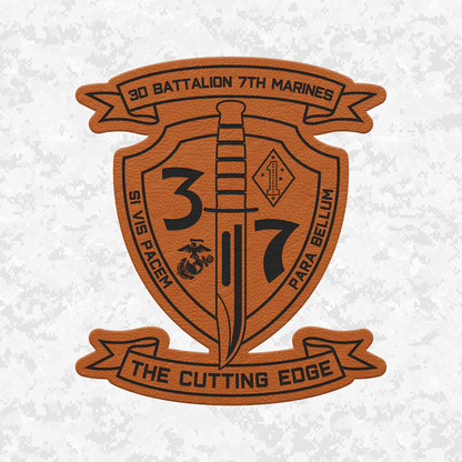 3rd Battalion 7th Marines "The Cutting Edge" #1 | Leather Patch | Velcro Backed