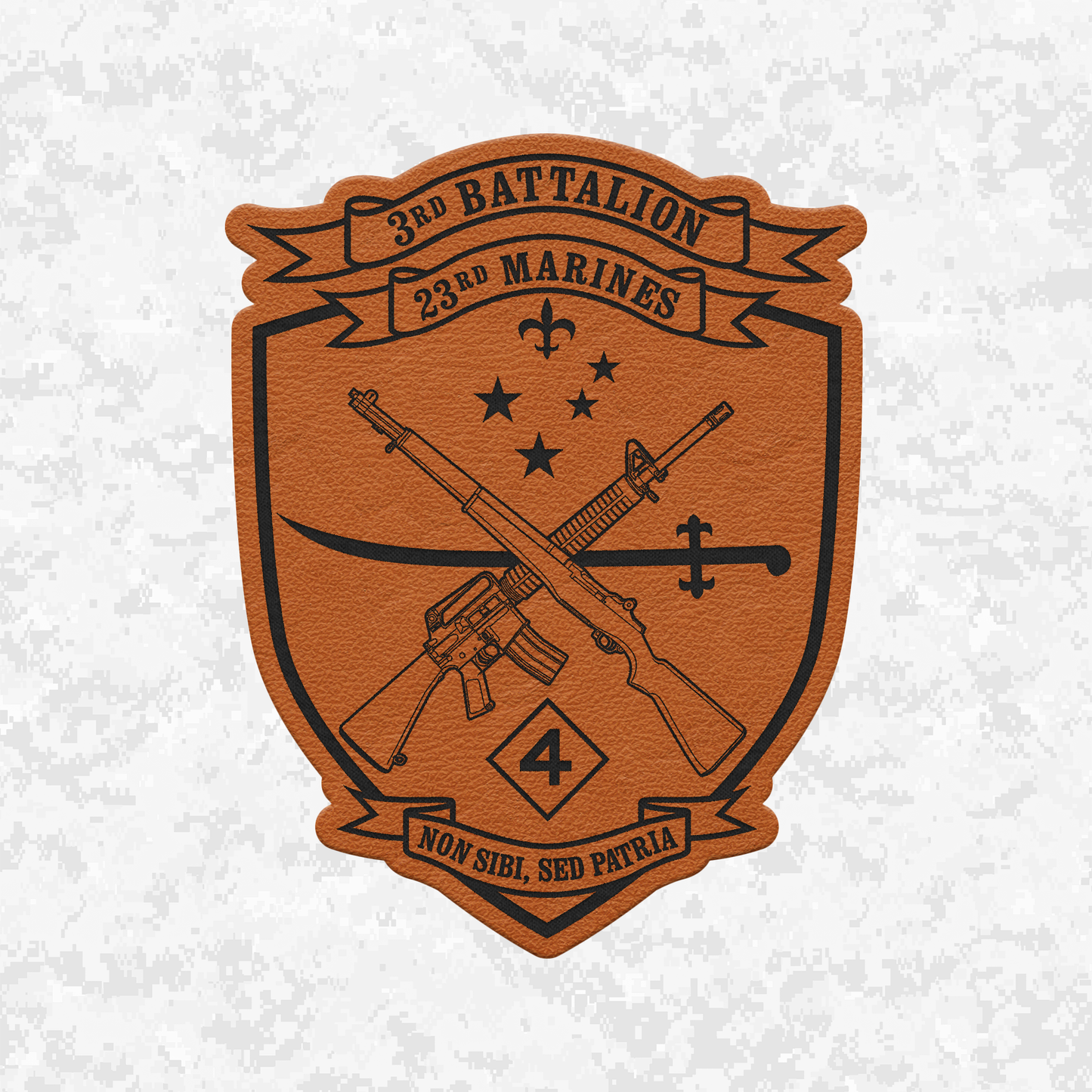 3rd Battalion 23rd Marines Unit "Lone Wolves" | Leather Patch | Velcro Backed