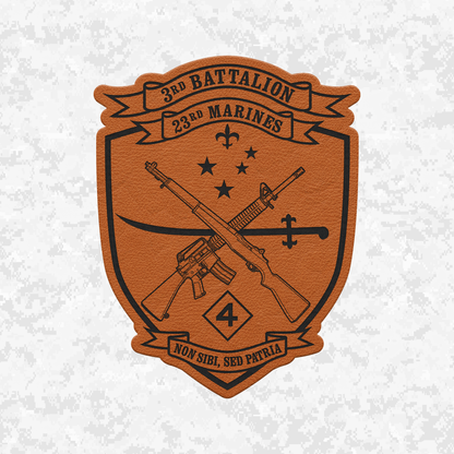 3rd Battalion 23rd Marines Unit "Lone Wolves" | Leather Patch | Velcro Backed