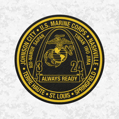 3rd Battalion 24th Marines unit "Always Ready" | Leather Patch | Velcro Backed