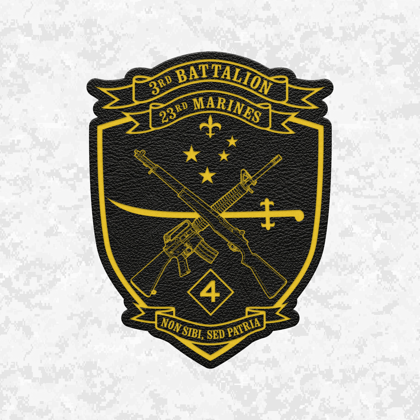 3rd Battalion 23rd Marines Unit "Lone Wolves" | Leather Patch | Velcro Backed