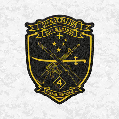 3rd Battalion 23rd Marines Unit "Lone Wolves" | Leather Patch | Velcro Backed