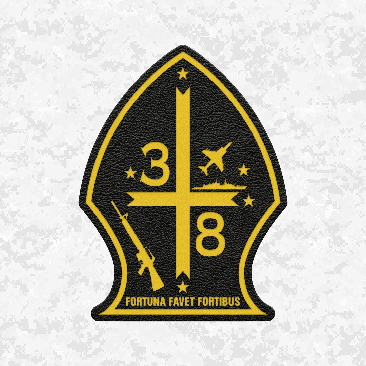 3rd Battalion 8th Marines Unit "The Commandant's Battalion" | Leather Patch | Velcro Backed