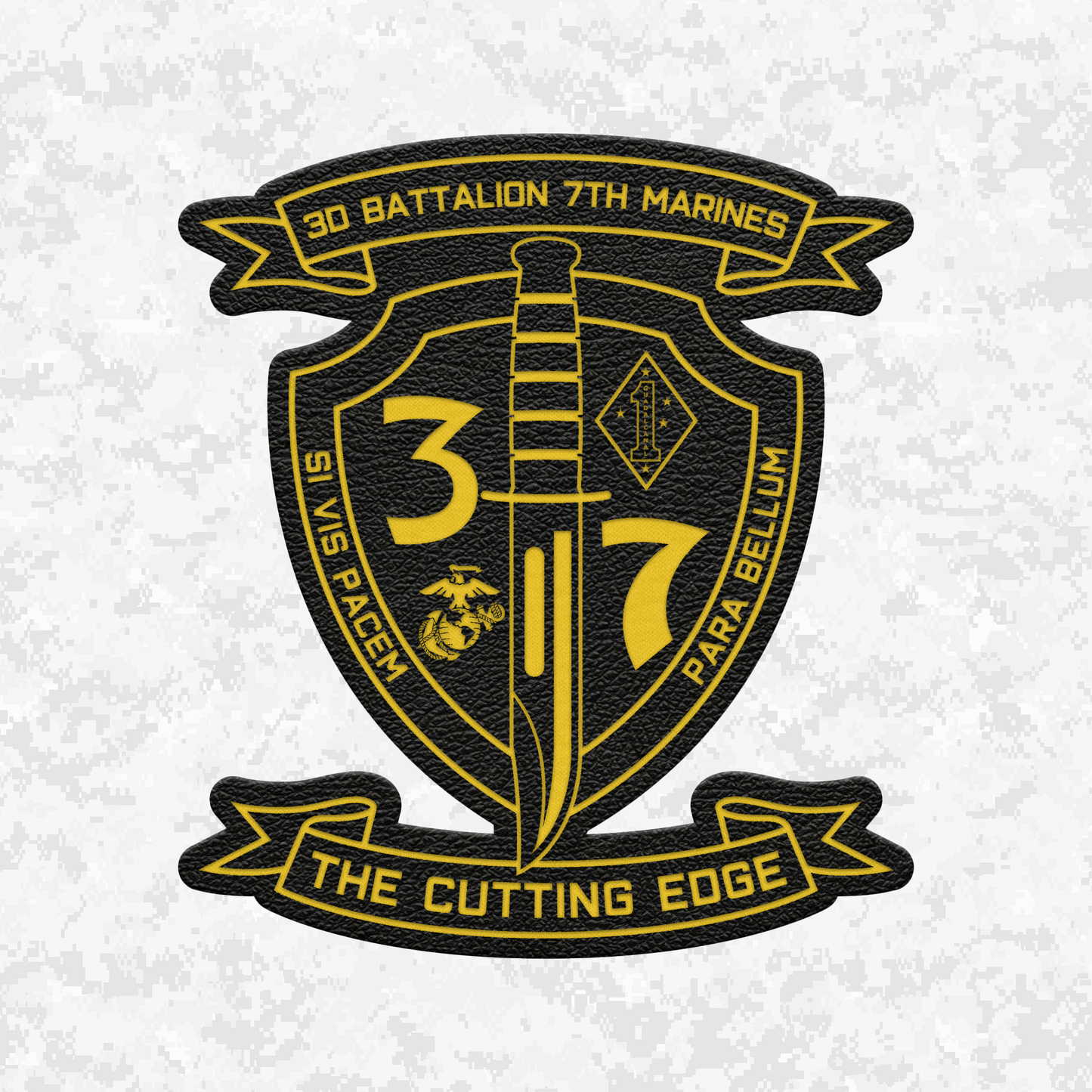 3rd Battalion 7th Marines "The Cutting Edge" #1 | Leather Patch | Velcro Backed